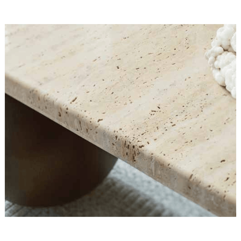 Evanston Travertine Coffee Table - Grove Collective