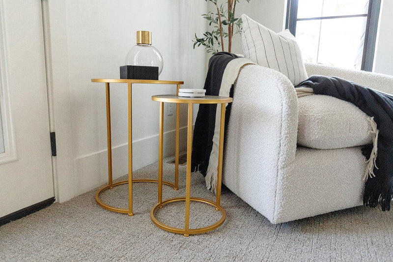 Anza Faux Shagreen Nesting End Table - Grove Collective