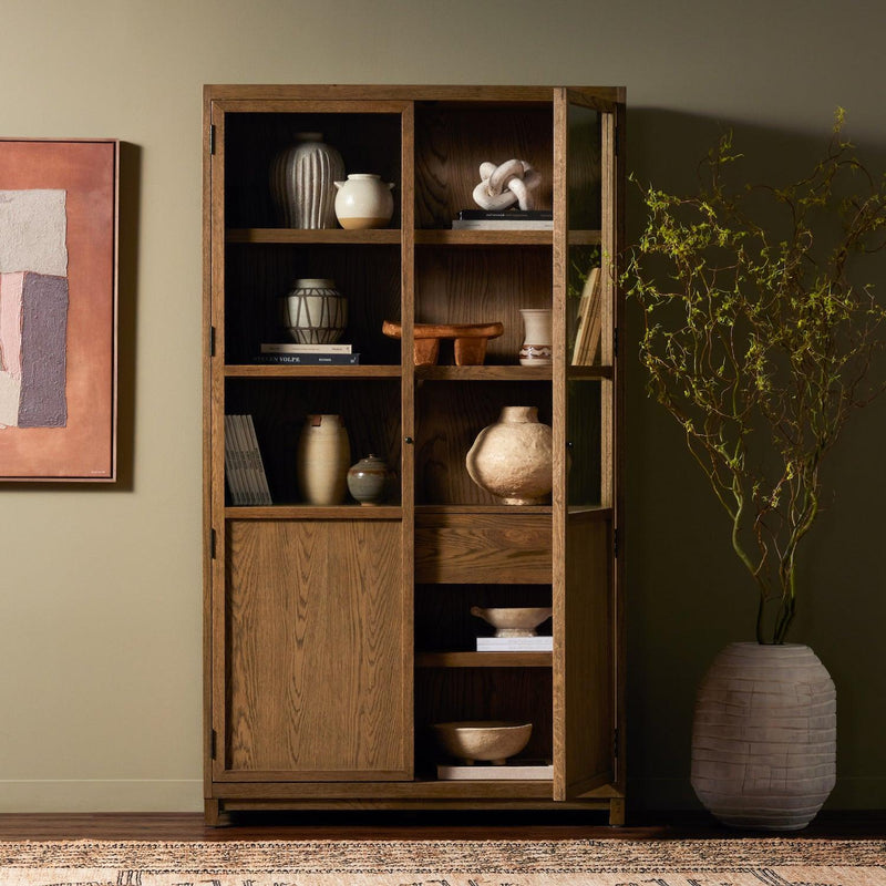 Millie Panel & Glass Door Cabinet - Grove Collective