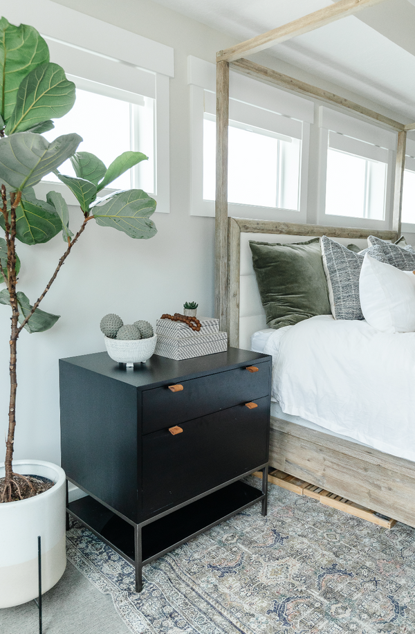 Trey Oversized Nightstand/Filing Cabinet Black Wash Poplar