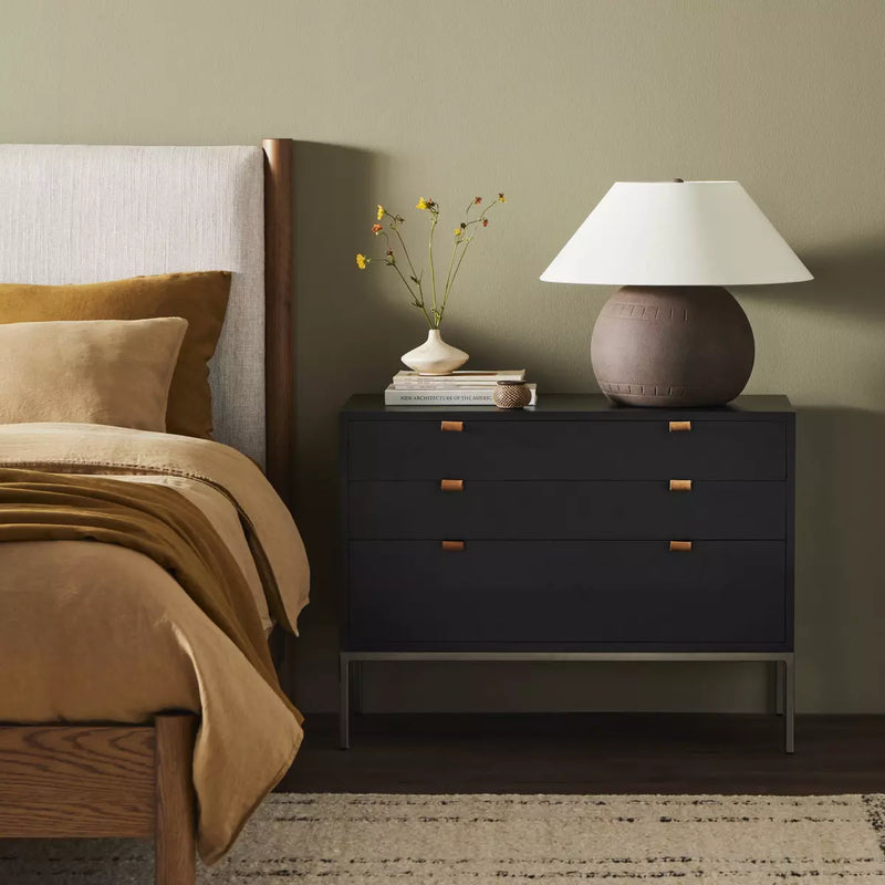 Trey Large Nightstand Black Wash Poplar