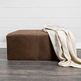 Minerva Leather Ottoman - Grove Collective