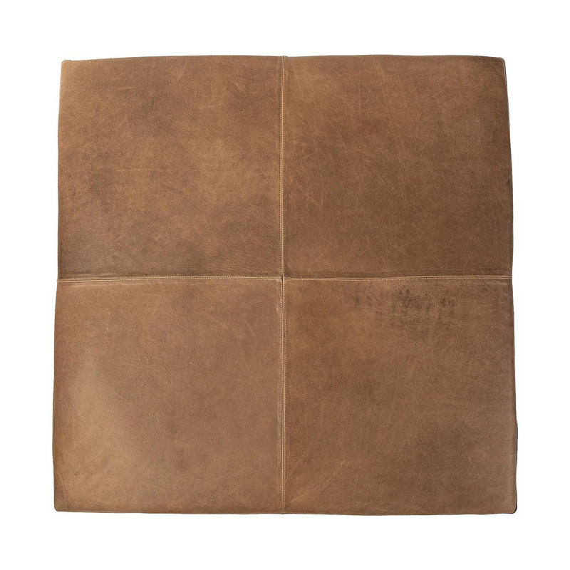 Minerva Leather Ottoman - Grove Collective