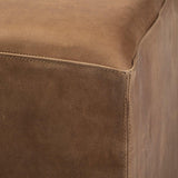 Minerva Leather Ottoman - Grove Collective