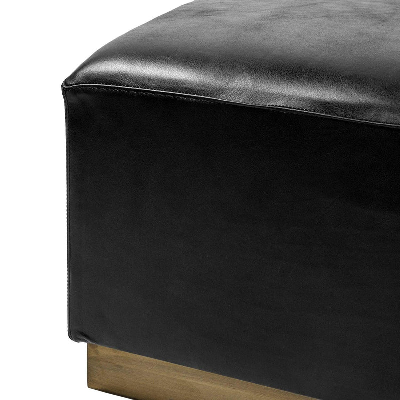 Minerva Leather Ottoman - Grove Collective