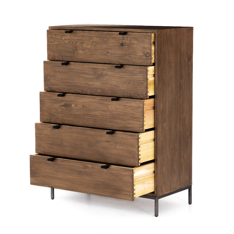 Trey 5 Drawer Chest Auburn Poplar - Grove Collective