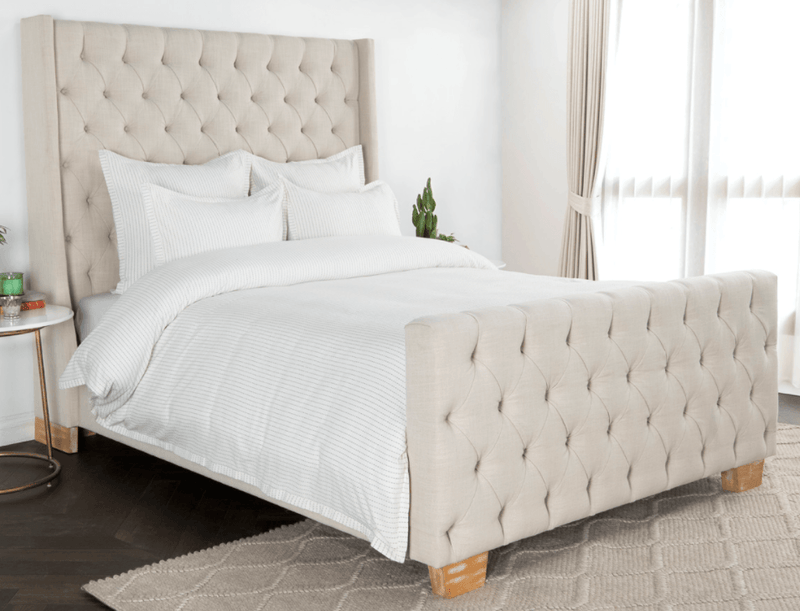 Karina Ivory Gray Bedding - Grove Collective