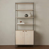 Trey Wide Bookcase Dove Poplar - Grove Collective