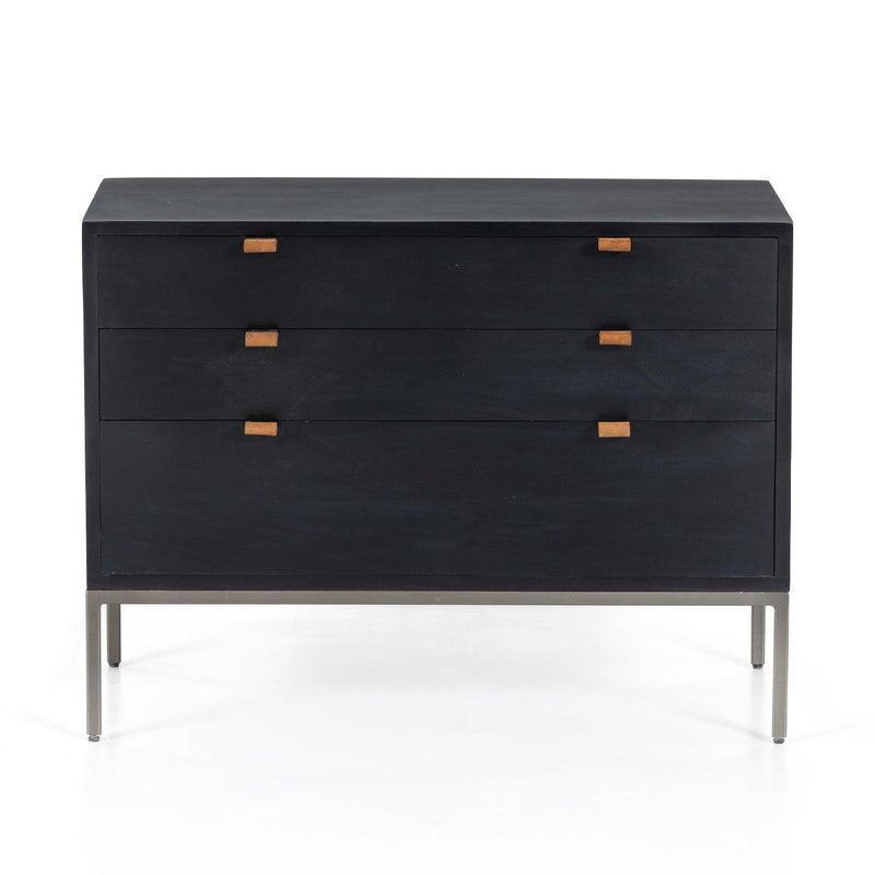 Trey Large Nightstand Black Wash Poplar - Grove Collective