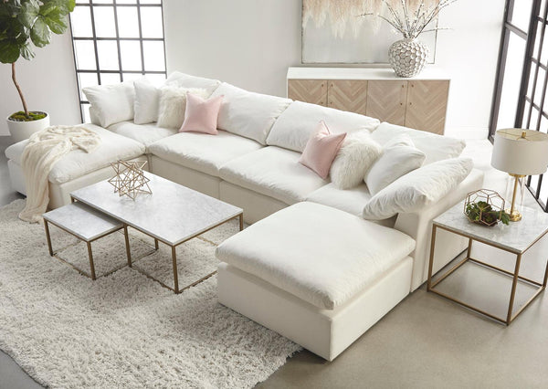 Sky Modular Sectional White Ottoman - Grove Collective