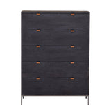 Trey 5 Drawer Chest Black Wash Poplar - Grove Collective