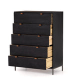 Trey 5 Drawer Chest Black Wash Poplar - Grove Collective