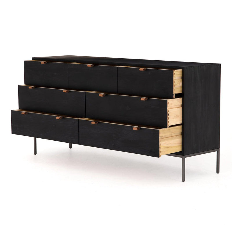 Trey 7 Drawer Dresser Black Wash Poplar - Grove Collective