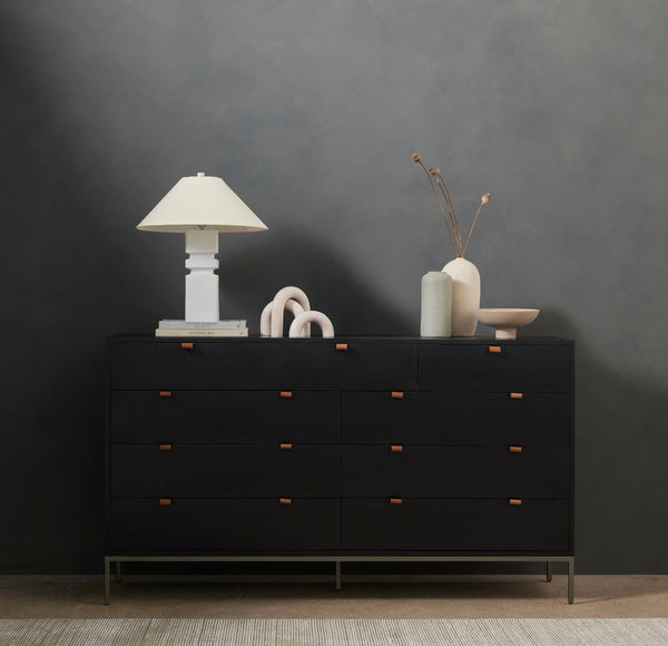 Trey 9 Drawer Dresser Black Wash Poplar - Grove Collective