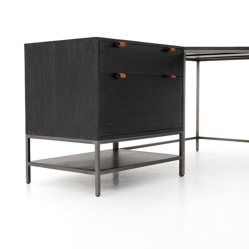 Trey Desk System Black Wash Poplar - Grove Collective