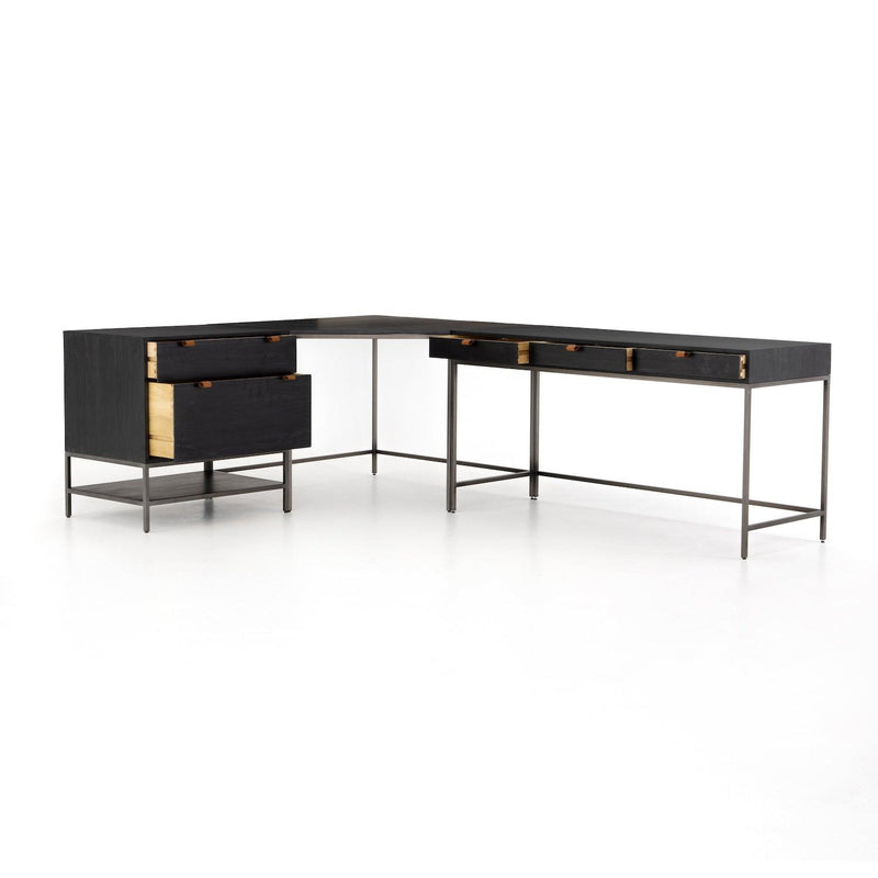 Trey Desk System Black Wash Poplar - Grove Collective