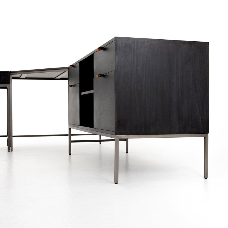 Trey Desk System Black Wash Poplar - Grove Collective