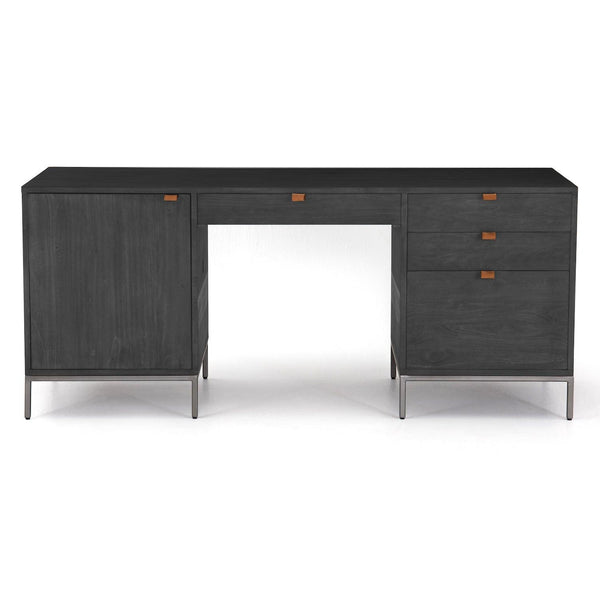 Trey Executive Desk Black Wash Poplar - Grove Collective