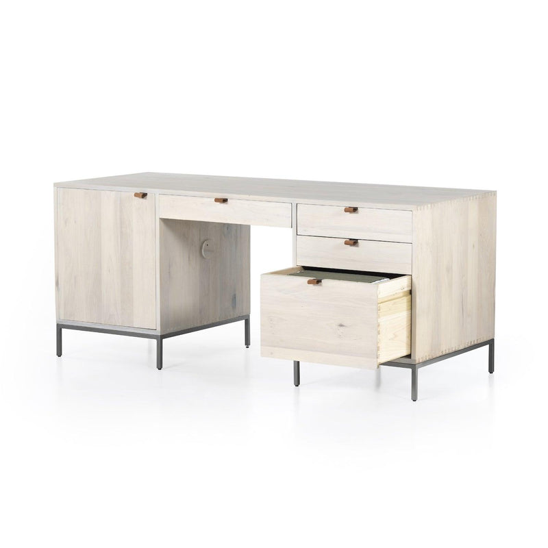 Trey Executive Desk Dove Poplar - Grove Collective