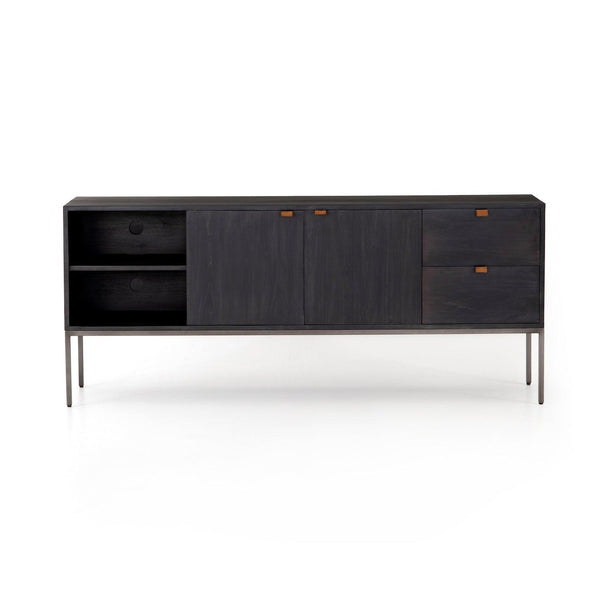 Trey Media Console Black Wash Poplar - Grove Collective