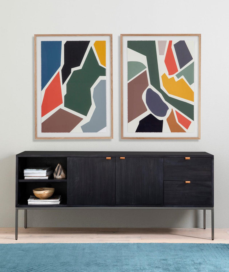 Trey Media Console Black Wash Poplar - Grove Collective