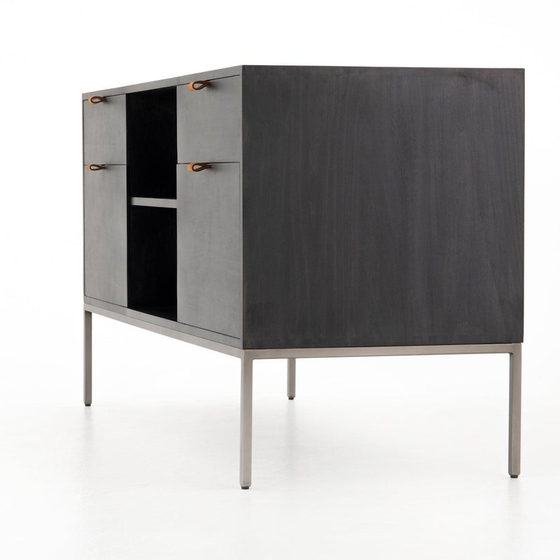 Trey Modular Filing Credenza Black Wash Poplar - Grove Collective