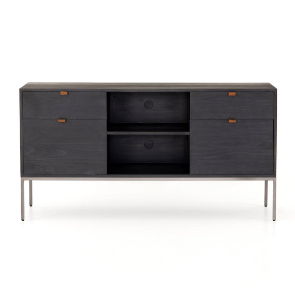 Trey Modular Filing Credenza Black Wash Poplar - Grove Collective