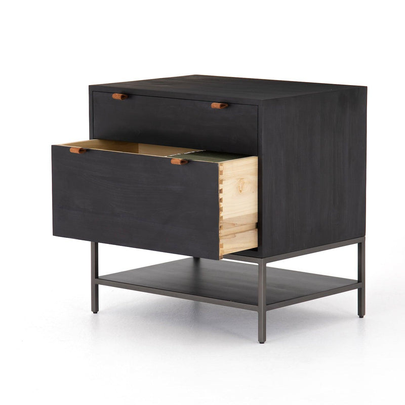 Trey Oversized Nightstand/Filing Cabinet Black Wash Poplar - Grove Collective