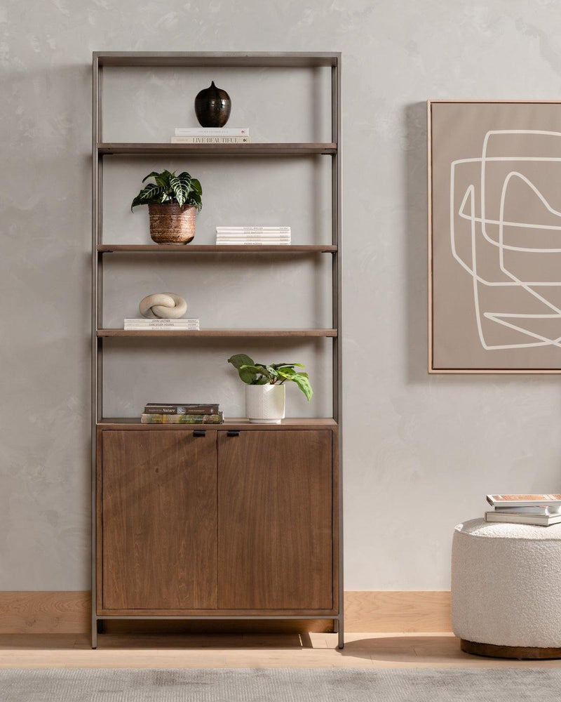 Trey Wide Bookcase Auburn Poplar - Grove Collective