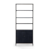 Trey Wide Bookcase Black Wash Poplar - Grove Collective