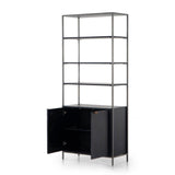 Trey Wide Bookcase Black Wash Poplar - Grove Collective