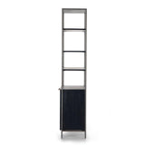 Trey Wide Bookcase Black Wash Poplar - Grove Collective