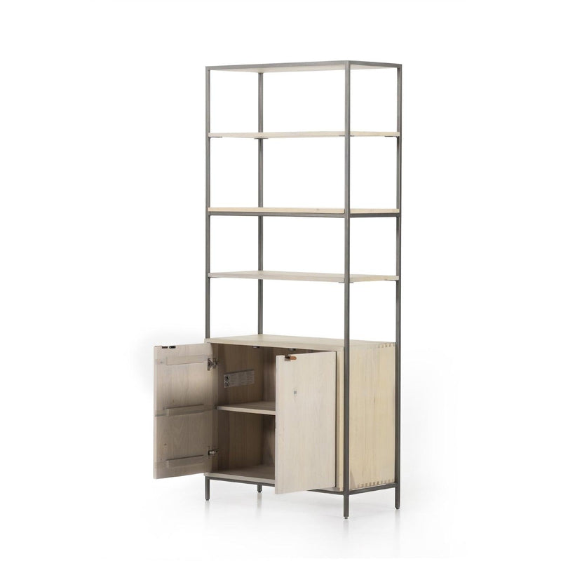 Trey Wide Bookcase Dove Poplar - Grove Collective