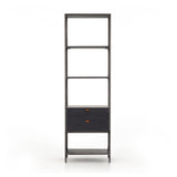 Trey Bookshelf Black Wash Poplar - Grove Collective