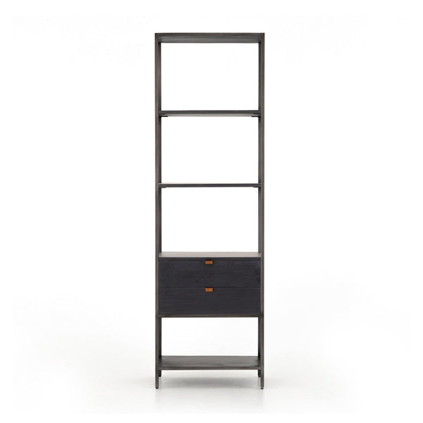 Trey Bookshelf Black Wash Poplar - Grove Collective