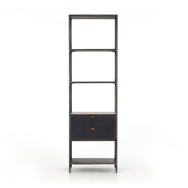 Trey Bookshelf Black Wash Poplar - Grove Collective