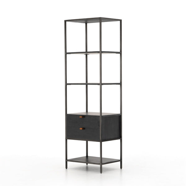 Trey Bookshelf Black Wash Poplar - Grove Collective