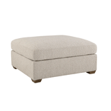 Rowan Ottoman - Performance Fabric - Textured Oatmeal - Grove Collective