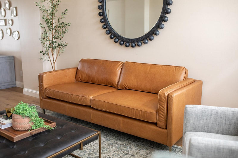 Emery Butterscotch Leather Sofa - Grove Collective