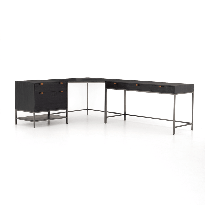 Trey Desk System Black Wash Poplar - Grove Collective